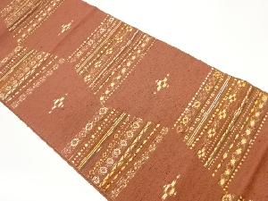 抽象幾何学模様織出し名古屋帯